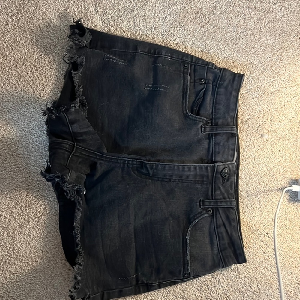 Black jean shorts